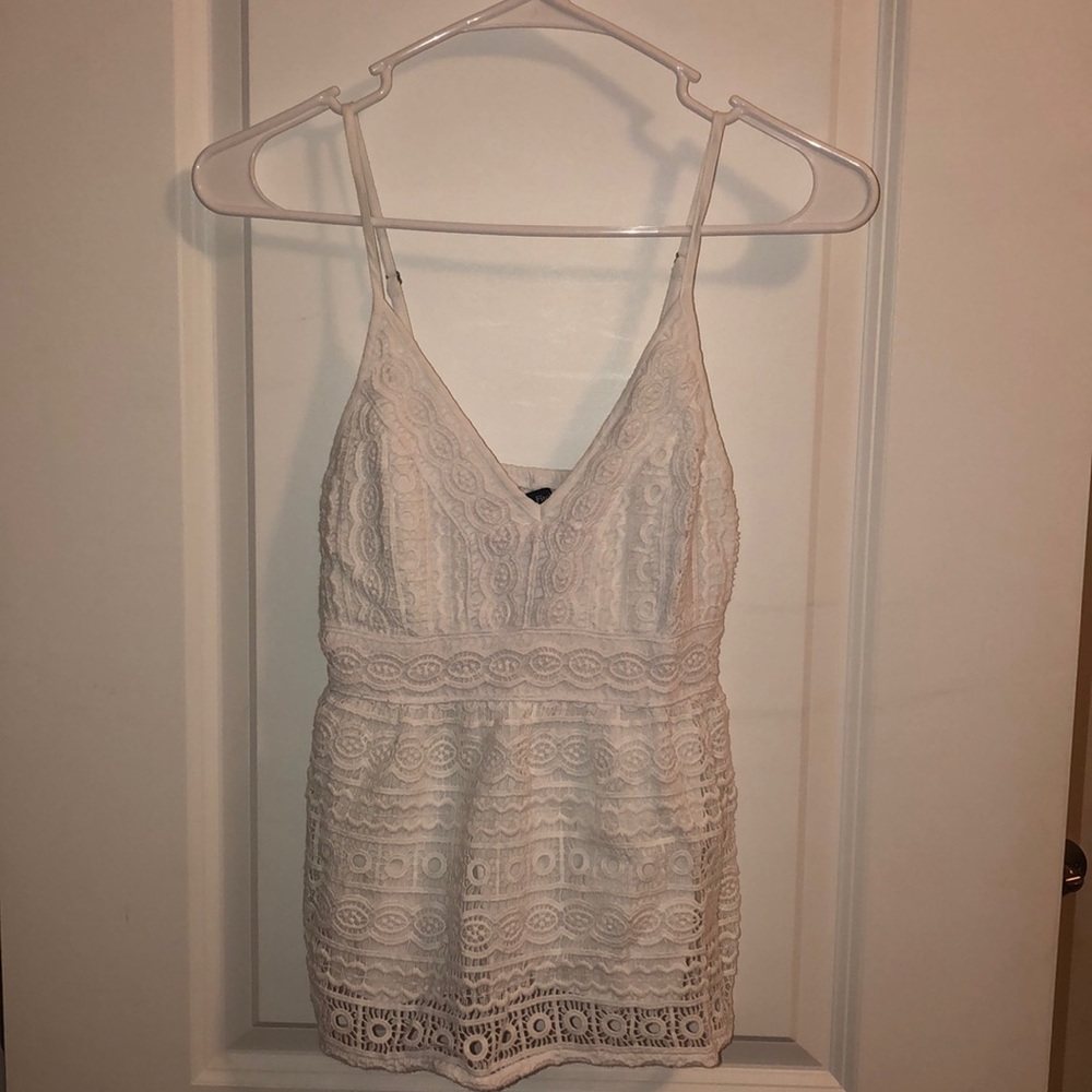 Abercrombie and Fitch- peplum crochet tank top